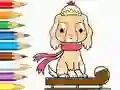 Coloring Book: Dog-Riding-Sled — free online game