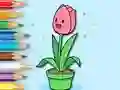 Coloring Book: A Bunch Of Tulips — free online game