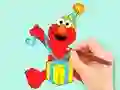 Coloring Book: Elmo Gift — free online game
