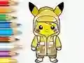 Coloring Book: Raincoat Pikachu — free online game