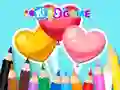 Coloring Book: Heart Balloons — free online game