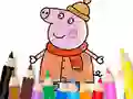 Coloring Book: Mommy Pig Winter — free online game