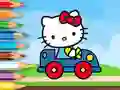 Coloring Book: Hello Kitty Driving Car — free online game