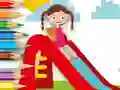 Coloring Book: Playing Slide — free online game