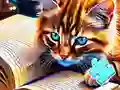 Gioco Jigsaw Puzzle: Cat Reading in linea