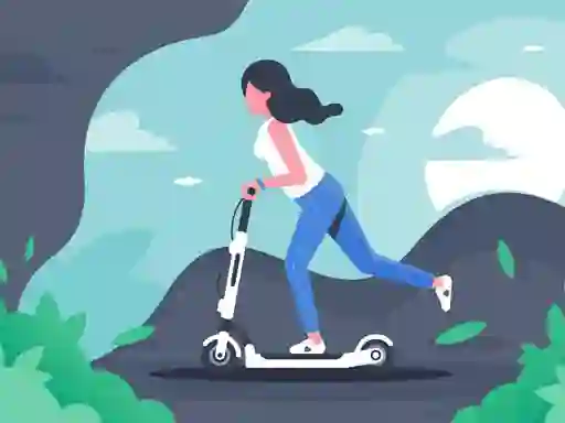 Electric scooter rides jigsaw — free online game