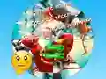 Round jigsaw Puzzle Collect funny Christmas pictures — free online game