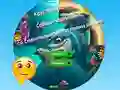 Round Jigsaw Puzzle Collect Pictures of Funny Ocean Inhabitants — free online game