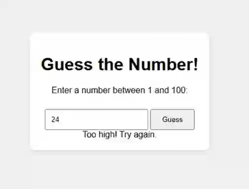 Number Guessing Game — free online game