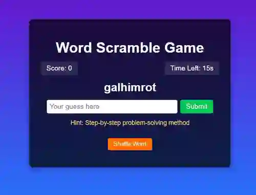 Word Scramble Game Challenge — free online game