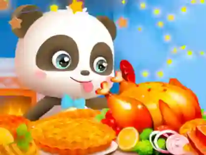 Jigsaw Puzzle: Little Panda Thanksgiving Feast — free online game