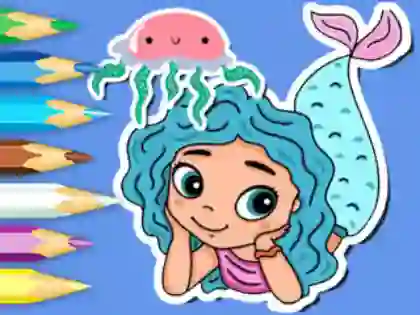 Coloring Book: Jellyfish Mermaid — free online game