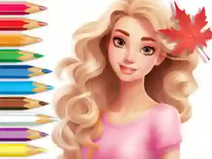 Coloring Book: Barbie Autumn Tale — free online game