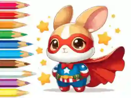 Coloring Book: Super Rabbit — free online game