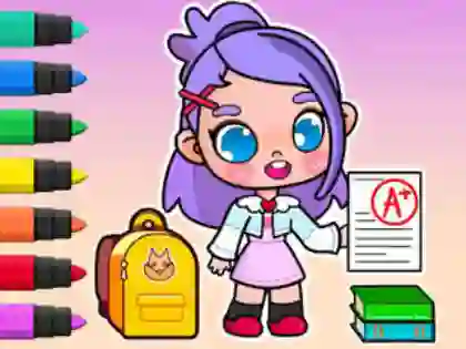 Coloring Book: Avatar School Day — free online game