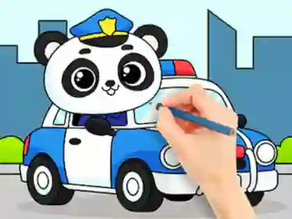 Coloring Book: Police Panda — free online game