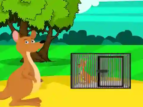 Red Kangaroo Baby Rescue from Cage — free online game