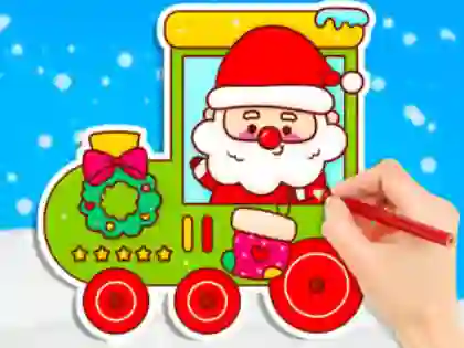 Coloring Book: Christmas Train — free online game