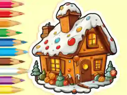 Coloring Book: Christmas Candy House — free online game