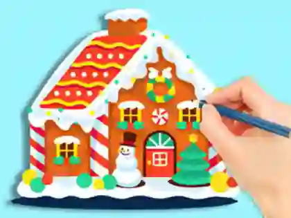 Coloring Book: Gingerbread Hut — free online game