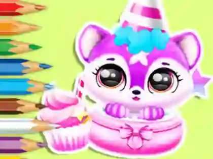 Coloring Book: Baby Fluff's Birthday — free online game