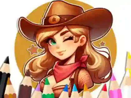 Coloring Book: Cowgirl — free online game