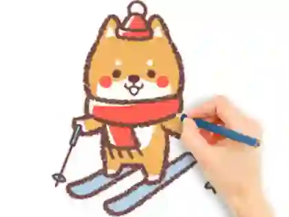Coloring Book: Skiing Puppy — free online game