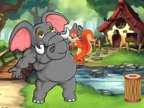 Squirrel Trapped To Giant Elephant — free online game