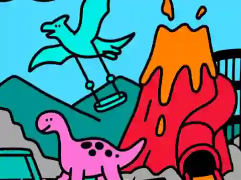 Color By Code Dino Park — free online game
