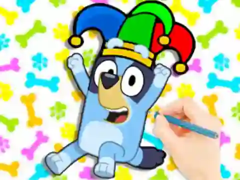 Coloring Book: Clown Bluey — free online game