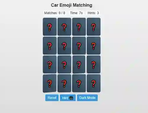 Car Emoji Matching — free online game