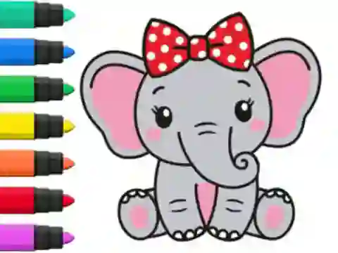 Permainan Coloring Book: Elephant talian