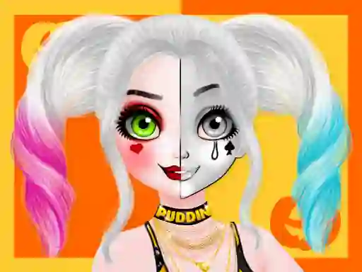 Princess Halloween Makeup Halffaces Tutorial — free online game