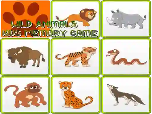 Wild Animals Kids Memory game — free online game