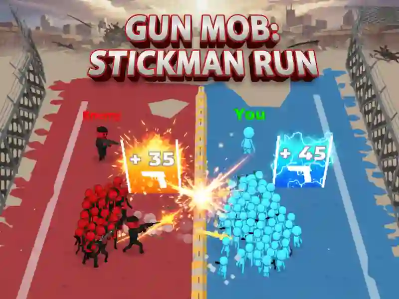 Gun Mob: Stickman Run — jogo online grátis