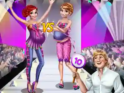 Pregnant princesses on the catwalk — free online game