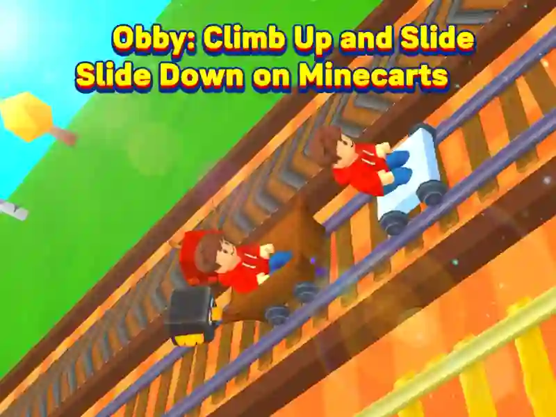 Logħba Obby: Climb Up and Slide Down on Minecarts onlajn