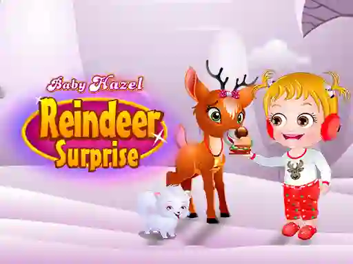 Baby Hazel. Reindeer surprise