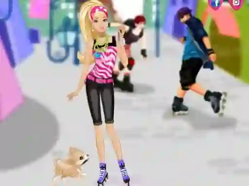 Barbie on roller skates — free online game