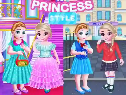 Little Girls School vs Princess Style — free online game