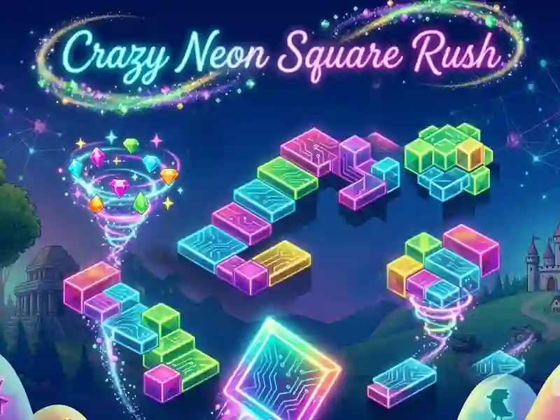 Juego Crazy Neon Square Rush en línea