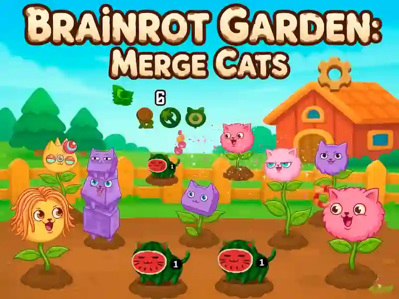 Logħba Brainrot Garden. Merge Cats onlajn