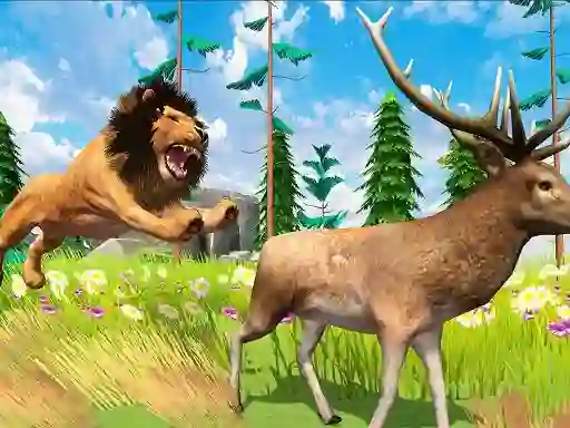 Realistic Lion Hunting Animal 2024 — free online game