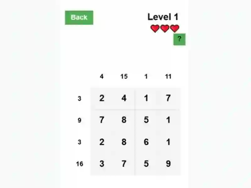 Number Sums — free online game