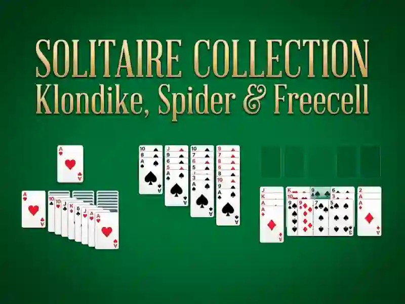 Solitaire collection: klondike, spider & freecell — bezmaksas tiešsaistes spēle