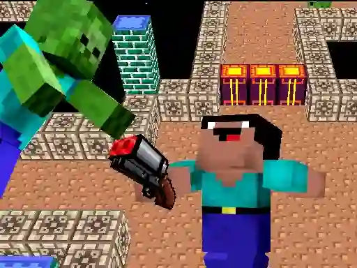 Space Adventure: Noobiks Battle vs Zombies — free online game