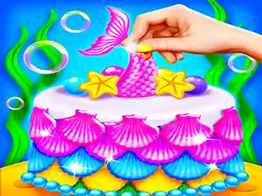 Mermaid Glitter Cake Maker — free online game