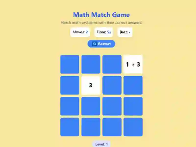 Math Match Game — free online game