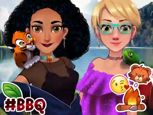 Jasmine & Rapunzel on Camping — free online game