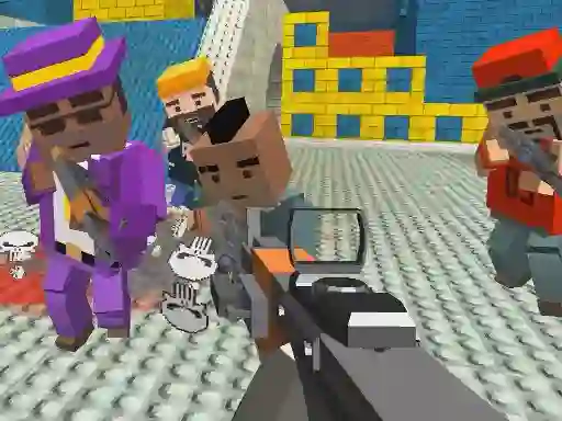GunGame shooting warfare: blocky gangster — free online game